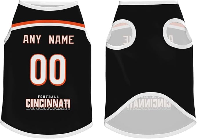 Cincinnati Custom Pet Jersey Dog Clothes Various Sizes Customized Any Name & Number for Small Middle and Big Dogs