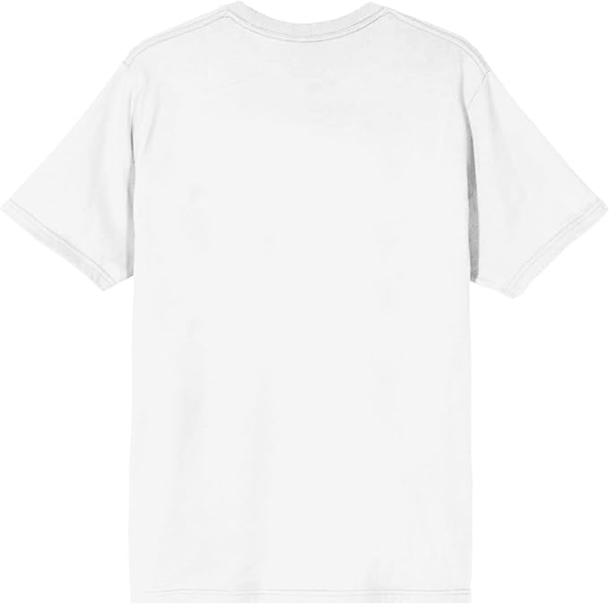 The Cat in The Hat Cat & Stars Adult White Crew Neck Short Sleeve T-Shirt