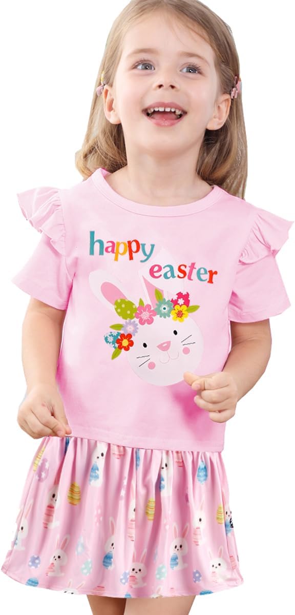 Akyzic Little Girl Skirt Outfit Two Piece Spring Summer Outfit Butterfly Dress Cat Print Skirt Toddler Girl Outfit Set