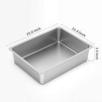 Kirecoo Stainless Steel Cat Litter Box, Small Metal High Sided Cat Pan Box, Indoor Litter Tray, Non Stick, No Smell, Easy to Clean, Pet Toilet Supplies for Cats
