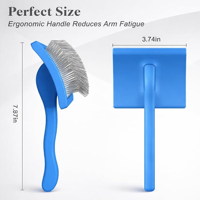 Self-Cleaning Slicker Brush for Dogs & Cats - Professional Deshedding Tool for Goldendoodles, Labradoodles, Poodles - Removes Shedding Fur & Undercoat, Gentle for All Breeds