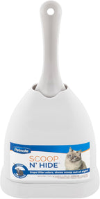 Petmate Scoop N' Hide Cat Litter Scoop with Discreet Litter Scoops Holder; White