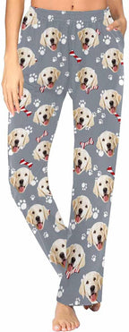 Custom Face Pajamas Pants Personalized Nightwear Bottoms for Women XS-XXL