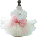 Fashion Sweet Puppy Dog Blingbling Princess Skirt Pet Dog Lace Cake Camisole Tutu Dress G-White M