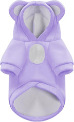 Small Dog Hoodie Soft Warm Fleece Fall Winter Dog Clothes Cute Puppy Sweaters Cat Coat Funny Blank Pullover Doggy Hooded Sweatshirts for Small Dogs Chihuahua Costumes Kitten Outfits(Purple,M)