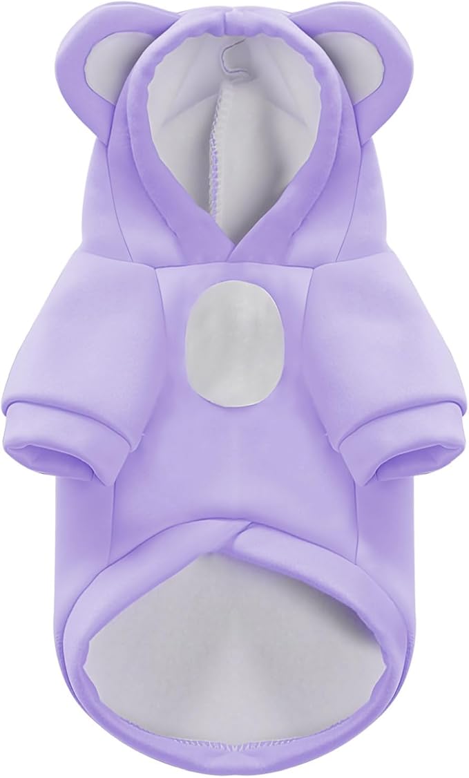 Small Dog Hoodie Soft Warm Fleece Fall Winter Dog Clothes Cute Puppy Sweaters Cat Coat Funny Blank Pullover Doggy Hooded Sweatshirts for Small Dogs Chihuahua Costumes Kitten Outfits(Purple,M)