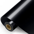 Black Permanent Vinyl - Glossy Black Adhesive Vinyl Roll for All Cutting Machine, Permanent Outdoor 12" x11FT for Decor Sticker, Car Decal, Scrapbooking, Signs, Glossy & Waterproof