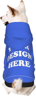 Dog Clothes, Custom Dog Hooded Sweatshirt, Personalized Pet Costume Robe Shirt with Text/Image/Club Name/Pet Shop Logo for Small Medium Large Dogs and Cats, RoyalBlue, L