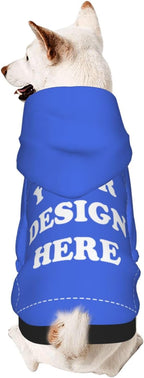 Dog Clothes, Custom Dog Hooded Sweatshirt, Personalized Pet Costume Robe Shirt with Text/Image/Club Name/Pet Shop Logo for Small Medium Large Dogs and Cats, RoyalBlue, XS