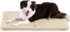 Made4Pets Dog Crate Pad Bed for Large Dogs, Washable & Reversible, Anti-Slip Kennel Mat for Cozy Sleeping, Soft Fluffy Dog Bed for Indoor & Outdoor Use, 36"x27", Beige