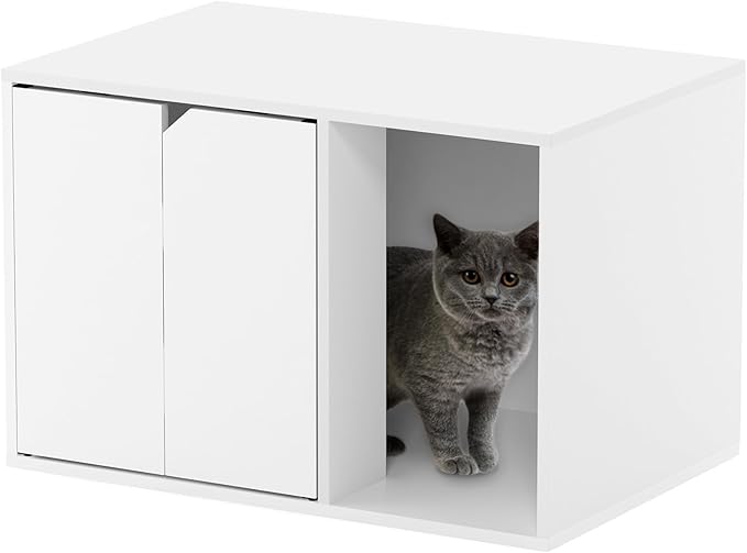 Furinno Peli Litter Box Enclosure, Small, Solid White