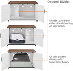 unipaws Extra Large Cat Litter Box Enclosure Furniture with Top Opening, XL Washroom Bench for Cats with Removable Divider, Jumbo Automatic Litter Box Cover and Hidden Cat Box
