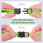 2 Pack Cat Collars Quick Release Reflective Kitten Collar with Bell & Safety Release (Fluorescent Green)