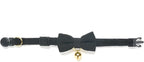 Soft Corduroy Cat Collar with Bell and Bowtie, Safety Breakaway Clasp, Adjustable for Kitten and Cats Black Color.