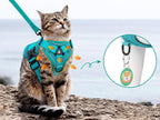 Cat Harness and Leash for Walking Soft Cat Harness Escape Proof, Adjustable Kitten Harness Cat Leash Reflective Strips Jacket, Breathable Cat Vest Harness Set for Kitten Easy to Wear Outdoor Walking