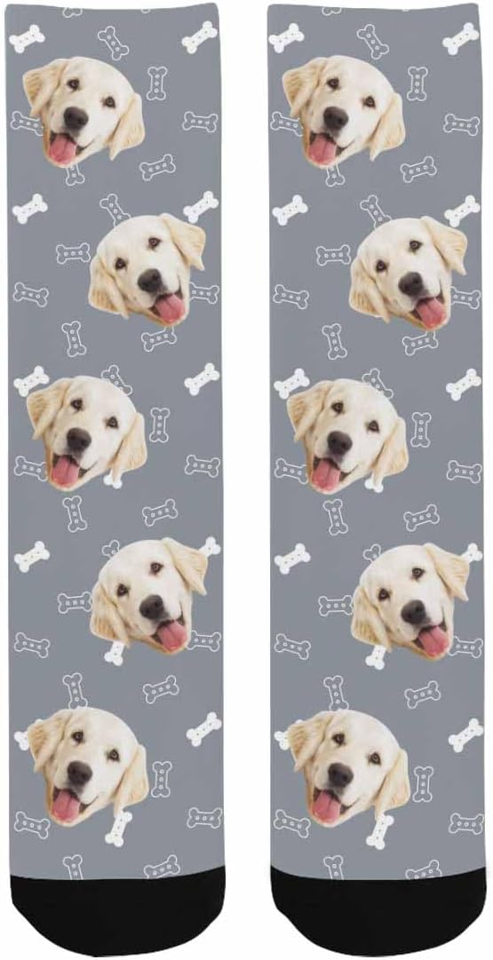 Artsadd Personalized Christmas Pajama Pants Socks for Men Custom Photo Pajama Bottoms for Men S-XXL