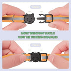 2 Pack Cat Collars Quick Release Reflective Kitten Collar with Bell & Safety Release (Orange)