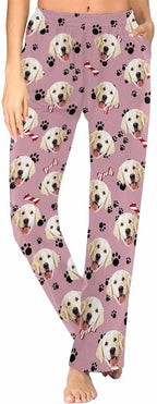 Custom Face Pajamas Pants Personalized Nightwear Bottoms for Women XS-XXL