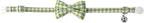 AIITLE Breakaway Cat Collar with Cute Bow Tie and Bell, Detachable Adjustable Safety Collars for Girl Cats and Boy Cats, Kittens, Puppy, Soft Stylish Plaid Patterns Cat Collars,Green