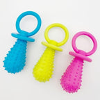 Dog Chew Toy, Blue Bell-Shaped Rubber Pacifier, Bite Resistant Training Toy for Puppies and Cats