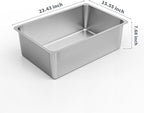 Kirecoo Stainless Steel Cat Litter Box XXL- Metal High Sided Cat Pan, Large Stainless Steel Box, Indoor Litter Tray, Non Stick, No Smell, Easy to Clean, Pet Toilet Supplies for Kitten, Kitty, Rabbit
