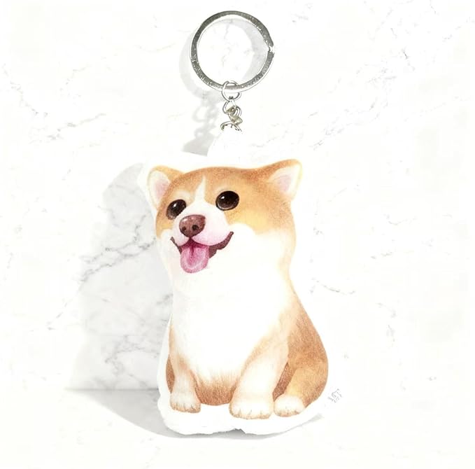 Cute Dog Plush Keychain, Adorable Animal Doll Pendant for Keys Backpack Purse, Custom Photo Memory Pillow - Personalized Pet & Loved One Pillow with Your Picture