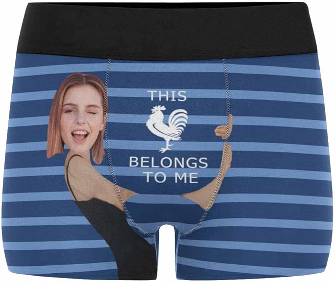 M YESCUSTOM Custom Faces Funny Short Briefs Gift for Husband Underwear