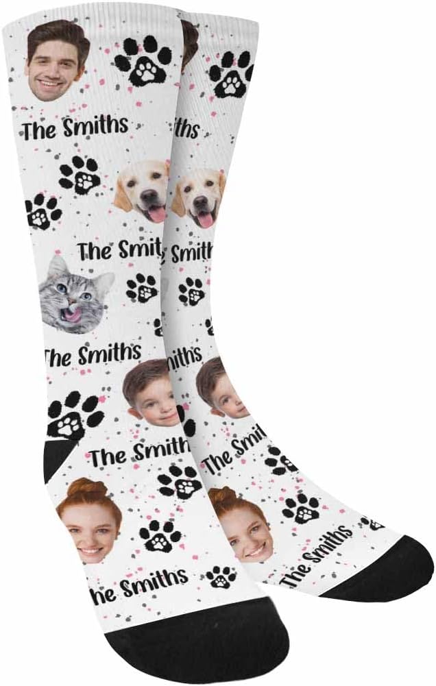 Artsadd Custom Pajamas for Women Men Family, Personalized Face Pjs Pajama Pants, Funny Pet Photo Loungewear Sleepwear Jammies