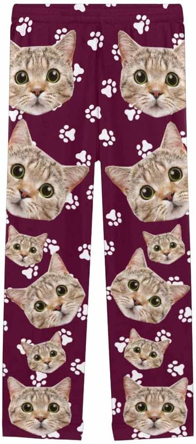FunStudio Personalized Pajama Pants for Women Custom Photo Face Printed Pajama Bottoms with Pockets