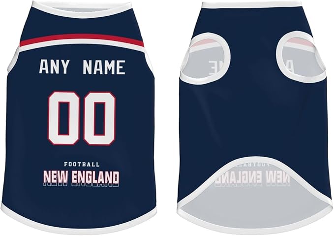 New ENGL and Custom Pet Jersey Dog Jersey Clothes Various Sizes Customized Any Name & Number for Small & Middle and Big Dogs