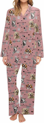 Artsadd Personalized Pajamas with Faces for Women Men Custom Christmas Pajamas Gifts for Family Couple, Funny Photo Pjs