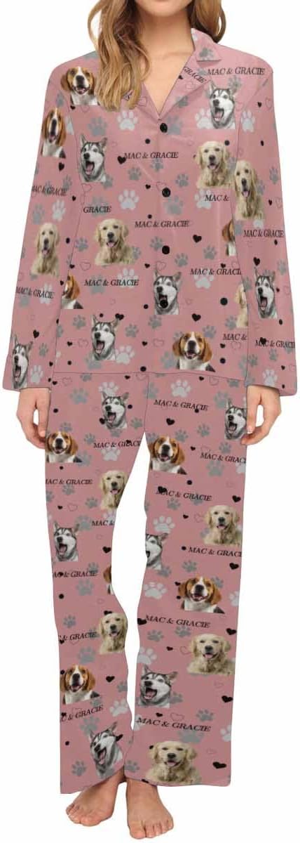 Artsadd Personalized Pajamas with Faces for Women Men Custom Christmas Pajamas Gifts for Family Couple, Funny Photo Pjs