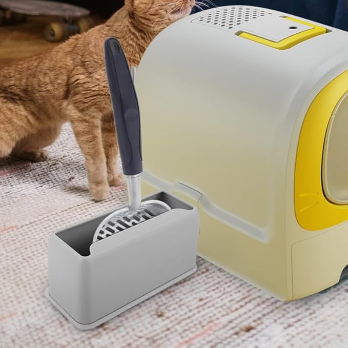 POPETPOP Durable Cat Litter Scoop Holder- Universal Litter Scooper Stand for Easy Cleaning and Storage, Plastic Cat Litter Scoop Stand for Cat Litter Box Accessories