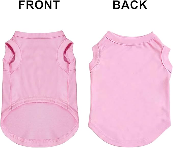 Custom Dog Clothes Shirts for Small Large Dogs Breathable Pet Shirt Customized Image Text Sleeveless Tank Tops for Puppy Cats Customize Pets Apparel Gifts, Light-Pink, M