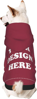 Personalized Dog Hoodie, Custom Dog Costumes for Small Dogs, Holiday Happy Dog Clothes Football Pet Shirt Sweater with Name Number for Girl/Boy Cats/Kitten, Wine, M