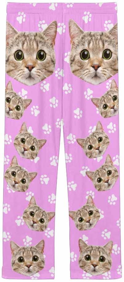 FunStudio Personalized Pajama Pants for Women Custom Photo Face Printed Pajama Bottoms with Pockets