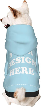 Personalized Dog Hoodie, Custom Dog Costumes for Small Dogs, Holiday Happy Dog Clothes Football Pet Shirt Sweater with Name Number for Girl/Boy Cats/Kitten, LightBlue, M