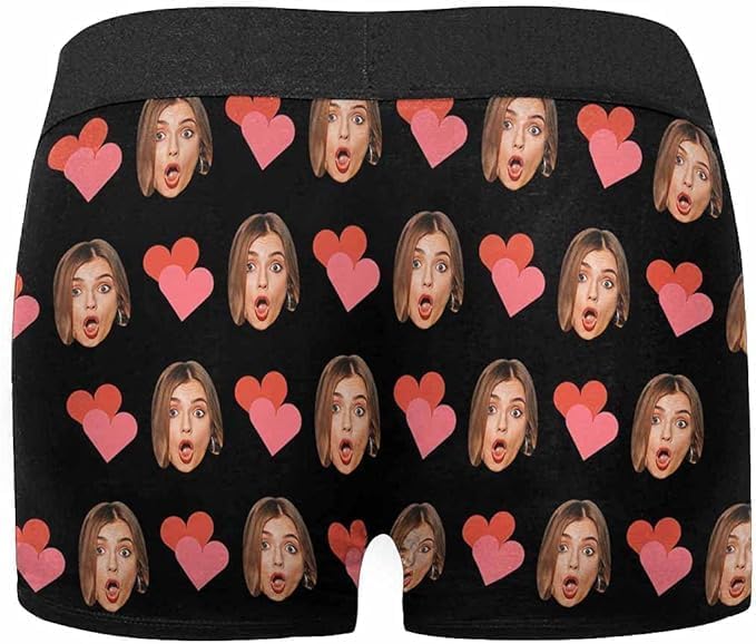 M YESCUSTOM Custom Faces Funny Short Briefs Gift for Husband Underwear