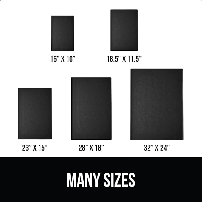 GORILLA GRIP 100% Waterproof Raised Edge BPA Free Silicone Pet Feeding Mat, Dog Cat Food Mats Contain Spills Protects Floors, Placemats for Cats and Dogs Water Bowl, Pets Accessories 32x24 Black
