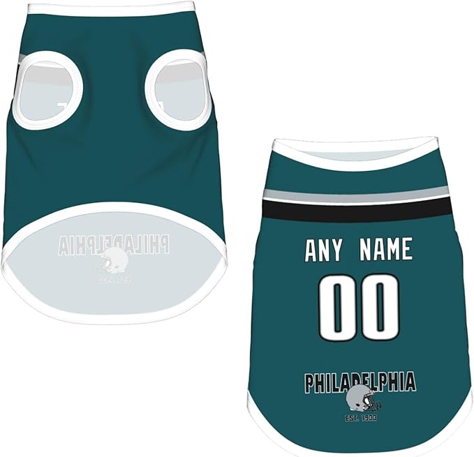 Philadelphia Dog Clothes Jersey Pet Jersey Customized Any Name & Number S-5XL for Small Middle and Big Dogs