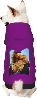 Custom Dog Hoodie Add Your Design Soft & Warm Personalized Photo Text Logo Name Dog Clothes for Puppy Sweatshirt Hooded for Small Medium Large Dogs Girl/Boy Cats Purple