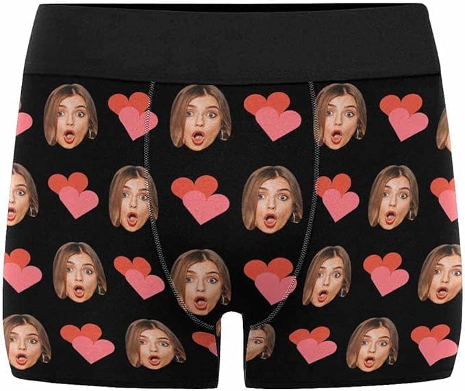 M YESCUSTOM Custom Faces Funny Short Briefs Gift for Husband Underwear