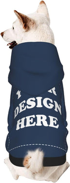 Dog Costume, Custom Dog Hoodie, Dog Name Costume Holiday Pet Pajamas Outfit, Personalized Pet Coat Costumes for Small Medium Large Dogs and Cats for Winter, Navy, M