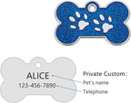 Personalized Dog Cute Paw Pet ID Tag for Pet Collar or Key Chain - Dog Name tag, cat Tags Personalized, cat id tag, Kitten Name tag, Kitten id tag (Bone-Shaped-Small: Rose Red)