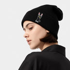 Funny Beanies Warm Knit Hats Fall Winter Black Hip Pop Knit Hat Cap for Women Men