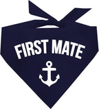 First Mate Boat Dog Matching Dog Bandanas (Navy)