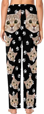 FunStudio Personalized Pajama Pants for Women Custom Photo Face Printed Pajama Bottoms with Pockets