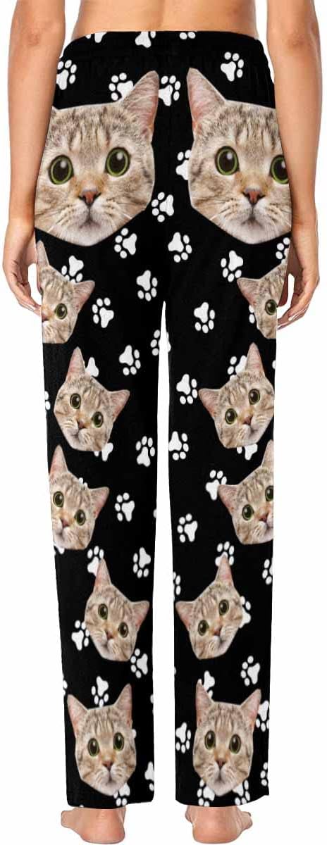 FunStudio Personalized Pajama Pants for Women Custom Photo Face Printed Pajama Bottoms with Pockets