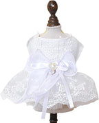 Fashion Sweet Puppy Dog Blingbling Princess Skirt Pet Dog Lace Cake Camisole Tutu Dress K-White XS