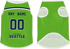 Seattle Custom Pet Jersey Dog Clothes Jersey Various Sizes Customized Any Name & Number for Small & Middle and Big Dogs